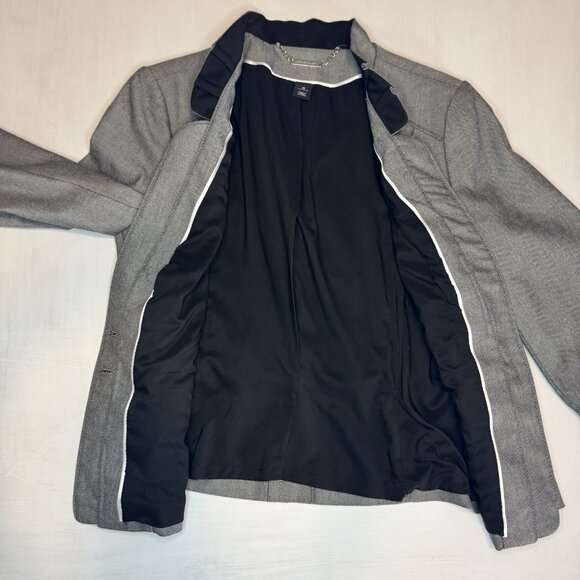 WHBM White House Black Market Blazer Jacket Long Sleeve Women's Size 14 Gray - Picture 13 of 16